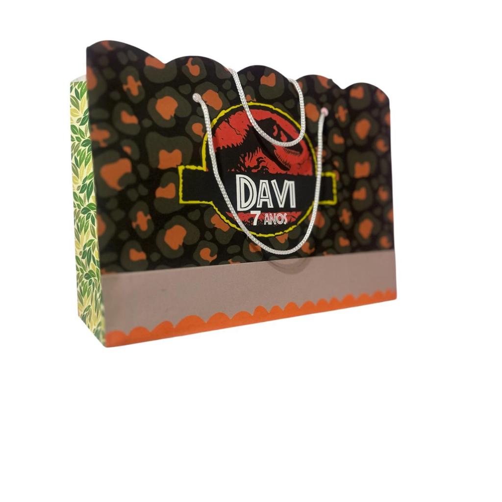 Sacolinha Personalizada-Sacolinha para lembrancinhas-Lembrancinhas para festas-Sacolinha Dinossauro personalizada
