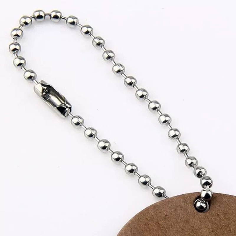 30/60/100/150/200/250pcs Corrente De Bolinha Ferro Com Canoa 10cm*2.4mm Tag Chaveiro em Oferta na Shopee