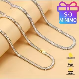 Colar Choker de Luxo Cravejado com Zircônia para Mulheres Corrente Curta com Cristais CZ,Jóia em Oferta na Shopee