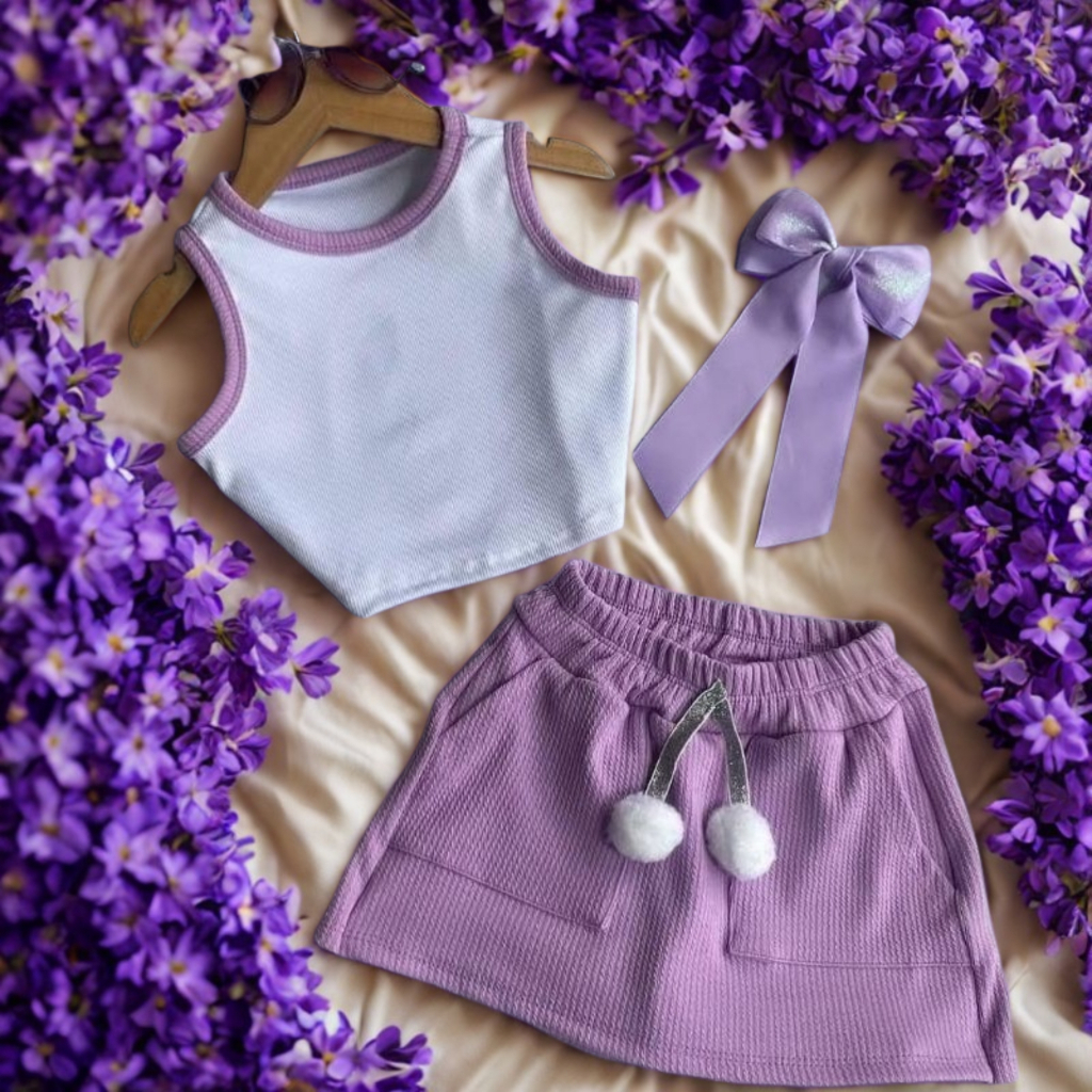 CONJUNTO INFANTIL MENINA JUVENIL SHORT SAIA E REGATA TENDENCIA VERAO E PRIMAVERA 4 AO 16