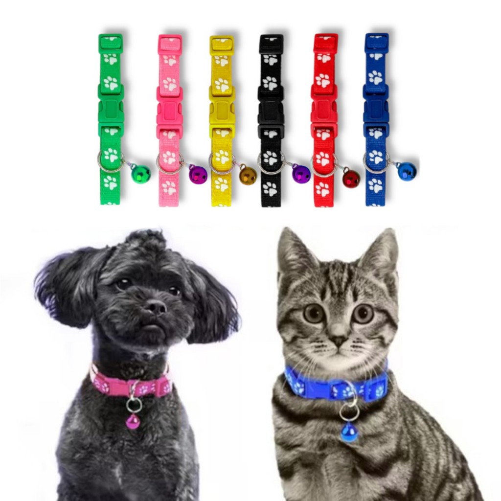 Coleira Para Cães e Gatos de Pequeno e Médio Porte Ajustável Com Sininho