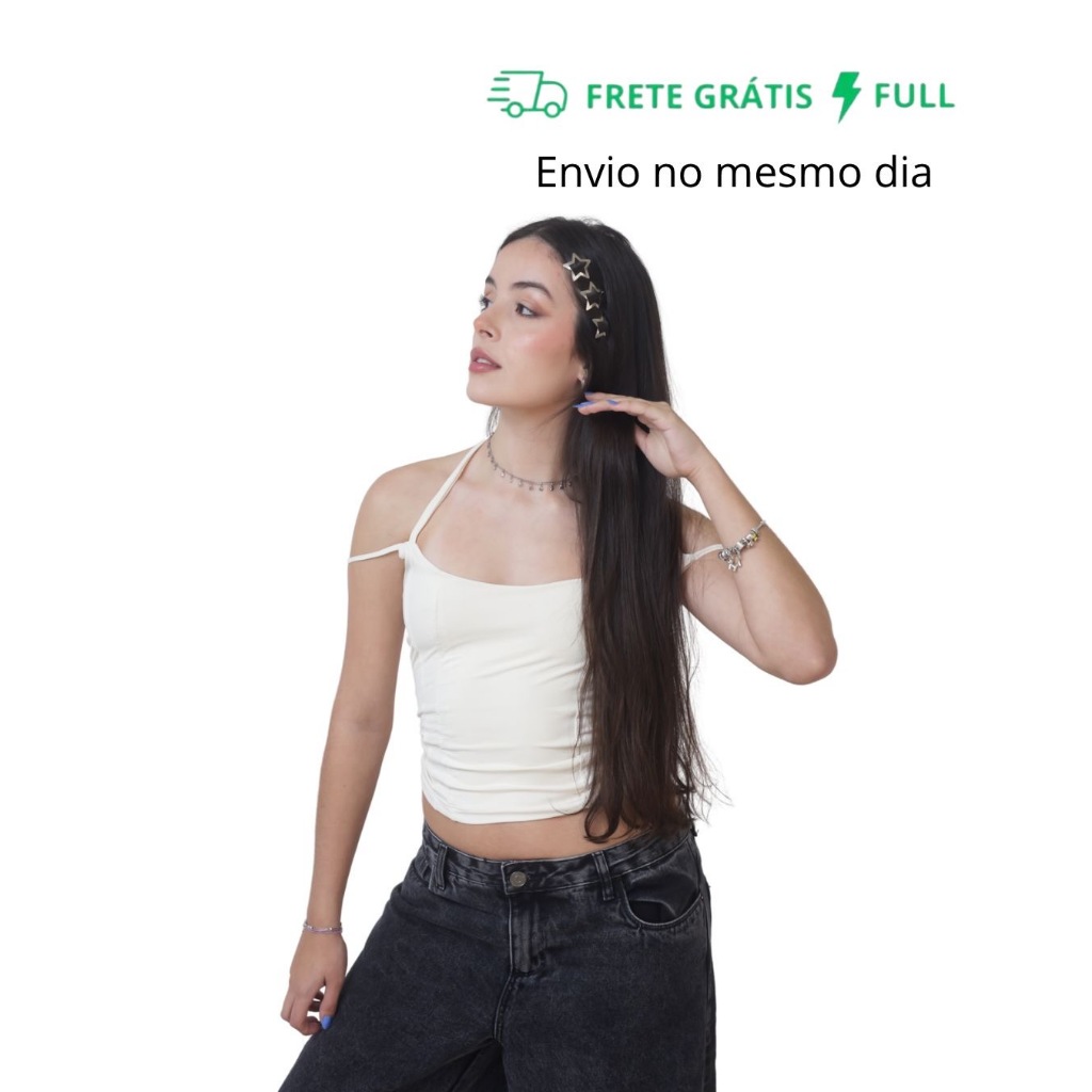 Corset Feminino, Cropped e Regata Alcinha Poliamida – Moda Bloguerinha Tendência Verão em Oferta na Shopee