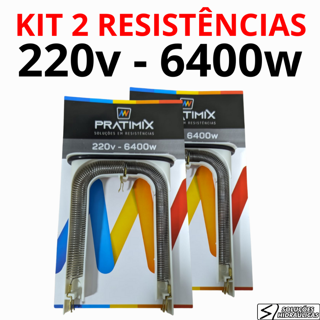 KIT COM 2 RESISTENCIAS AQUECEDOR VERSATIL 127/5500W -  220V/6400W - PRATIMIX/LORENZETTI