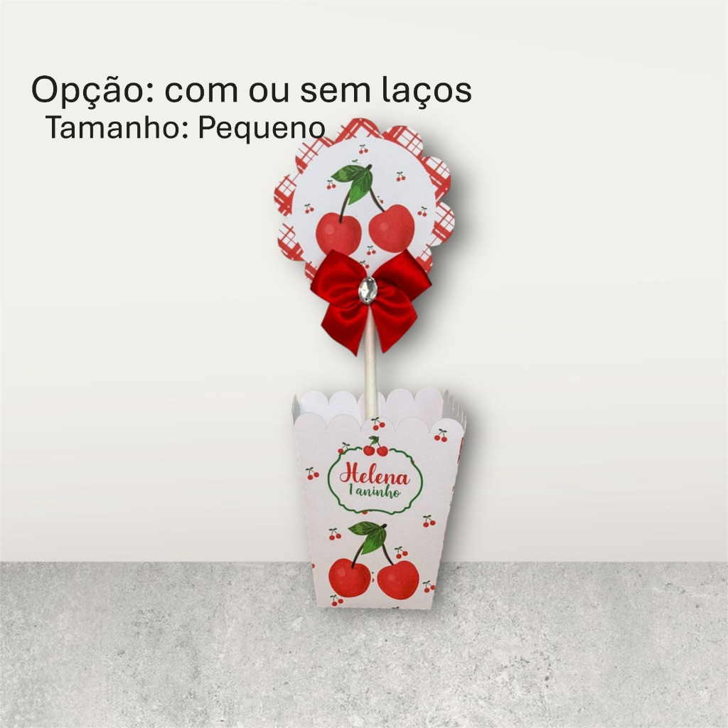 Centro de Mesa Cachepot CEREJINHA(PEGUE E MONTE) Personalizado/Lembrancinhas para festa Infantil.