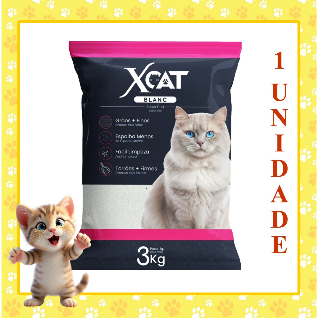 Areia Higiênica Gato Xcat Blanc 3Kg em Oferta na Shopee