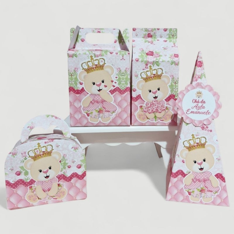 KIT FESTA  URSINHA  REALEZA PRINCESA | PERSONALIZADOS LEMBRANCINHAS CAIXINHAS PARA DECORAÇÃO URSINHA REALEZA  PRINCESA