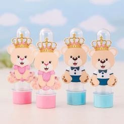 kit 50 apliques 3D personalizado para Tubete de 13cm - chá revelação ursinho cute menino ou menina rosa e azul