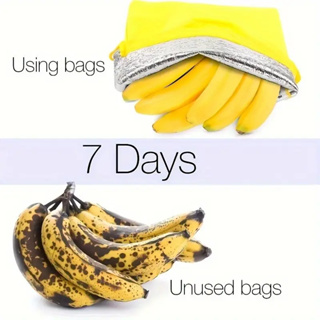 Saco de armazenamento de banana amarela com etiqueta "Banana" - Material PP durável e lavável em Oferta na Shopee