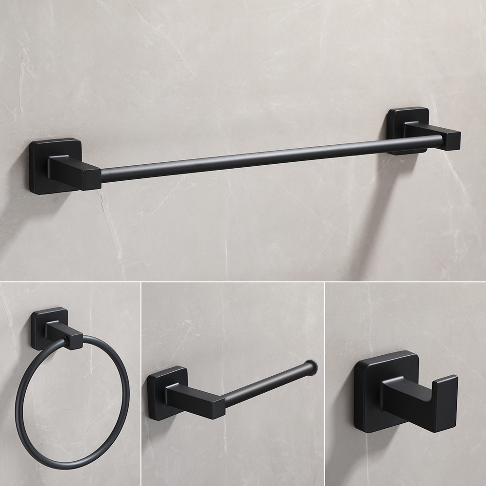 Kit Toalheiro de banheiro Anel do porta-toalhas Suporte Acessórios para Banheiro Porta Toalha Papel Higiênico 4 peças em Oferta na Shopee