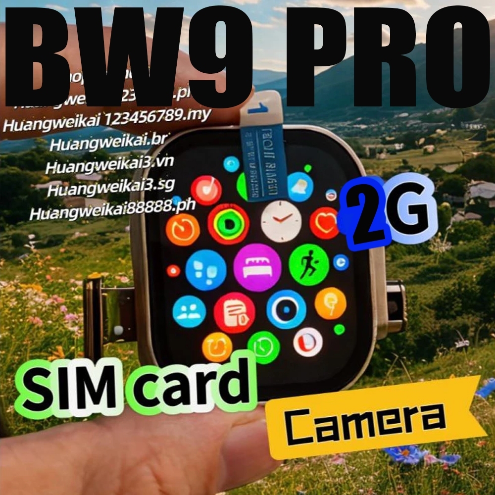 2025 BW9 Pro 2G Smartwatch Relógio Inteligente De 2.5 Polegadas 10 Modos X Bateria De Duração Longa Com Câmera Adequa
