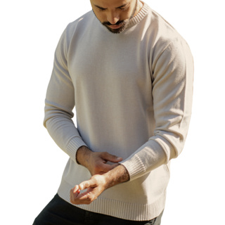 Suéter Tricot Masculino Blusa De Frio Cardigan Lã Trico Gola Redonda Manga Longa em Oferta na Shopee
