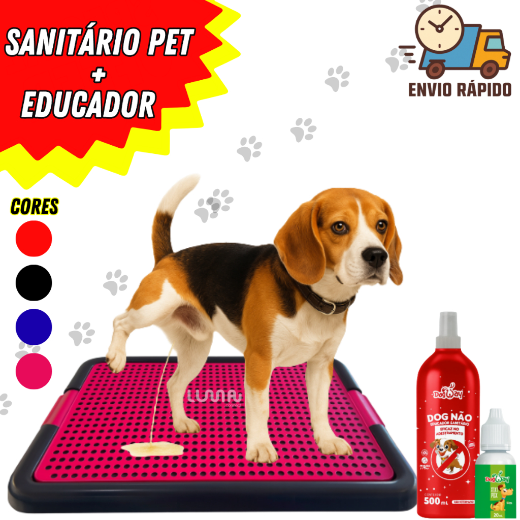 Sanitário Canino Grande Banheiro Pet Educador Xixi Sim Tapete Higiênico Cachorro