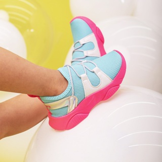 Tênis Infantil Azul com Rosa Estiloso e Confortável Leve Flexível e Ideal para o Dia a Dia em Oferta na Shopee