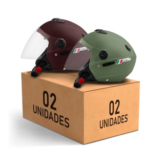 Kit 2 Capacete Aberto New Atomic Elite Masculino Feminino promoção em Oferta na Shopee