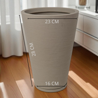 VASO PARA PLANTA POLIETILENO DECORATIVO COLUNA REDONDADA P COM PRATO COLETOR em Oferta na Shopee