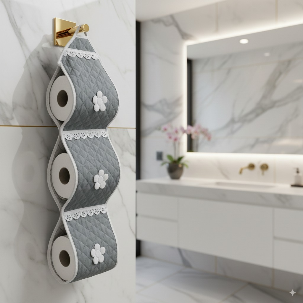 1 Porta De Papel Higiênico Matelado Avulso P/ 3 Rolos