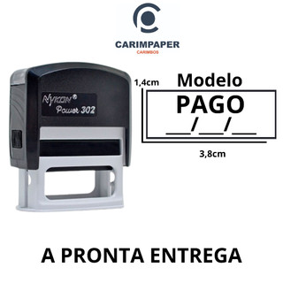 Carimbo Automático - Escrita Pago Com Data