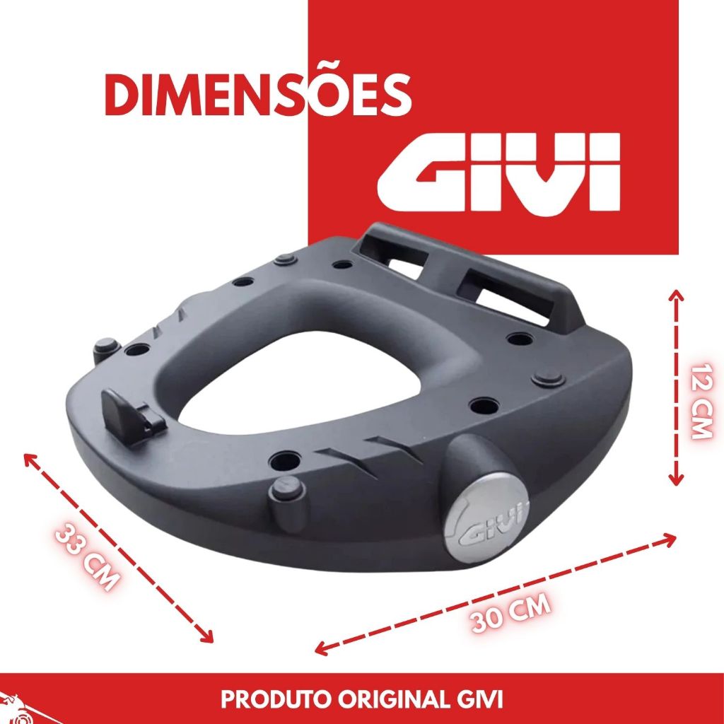 Detalhes do Base Givi Monolock e Chapa Fixação Universal M5m Preto Baú Com Parafusos