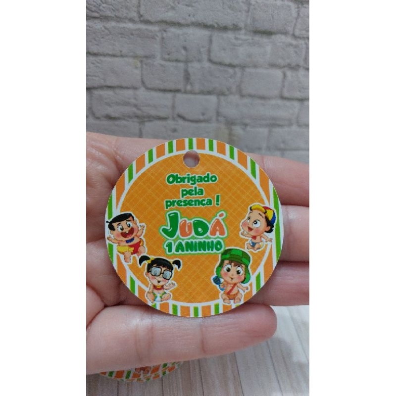 Tag Agradecimento Personalizada Chaves Baby – Tag Lembrancinha Infantil Redonda - Tag Chaves Envio Rapido