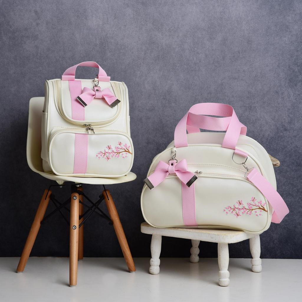 Bolsa Super Luxo Maternidade Kit 2 Peças Para Bebê Mochila Baby 2 Em 1