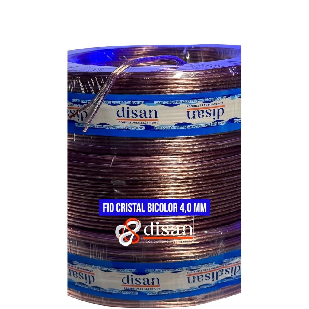 Fio Bicolor Paralelo Som Automotivo 4mm Cristal Disan