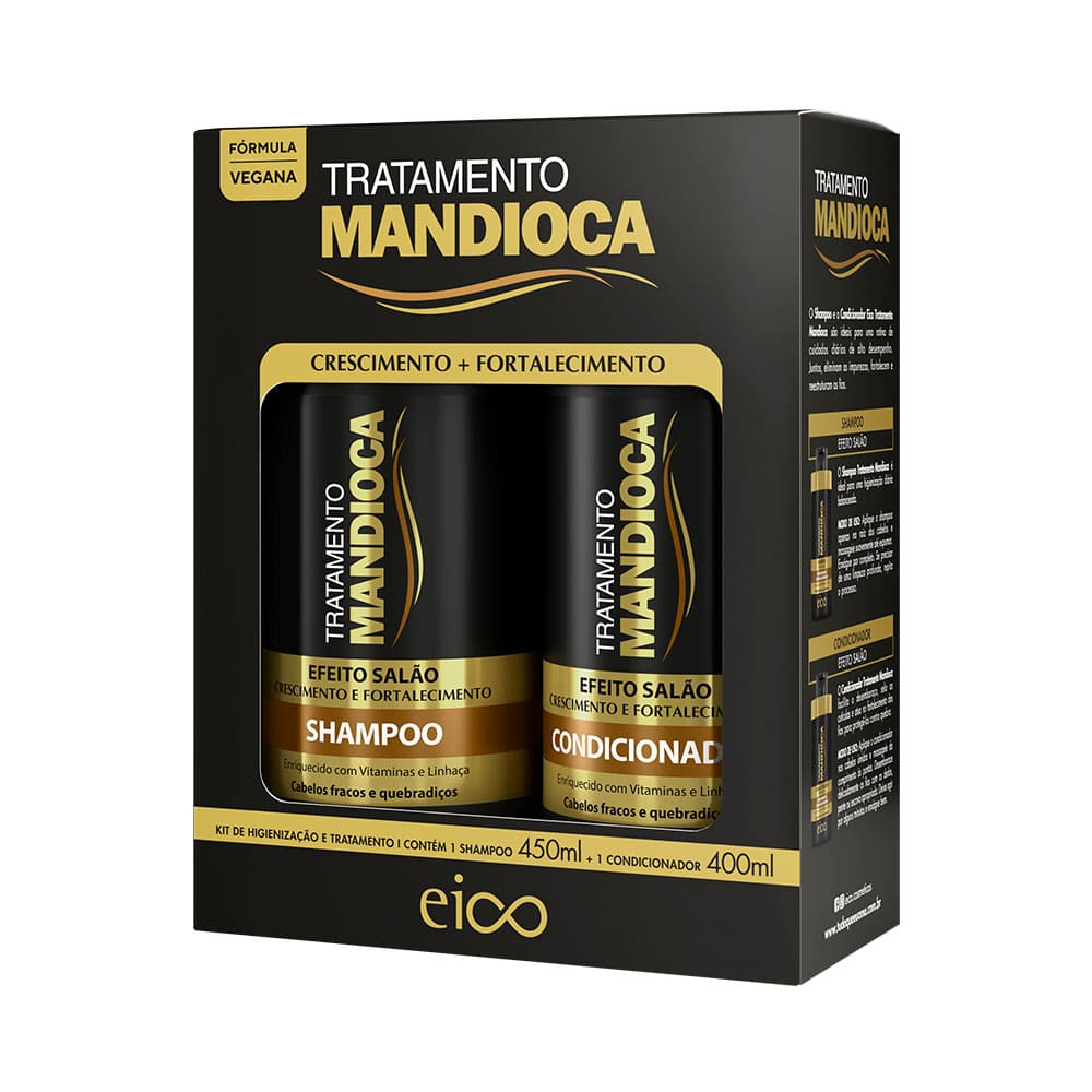 Kit Eico Tratamento Mandioca  Shampoo + Condicionador 450ml em Oferta na Shopee