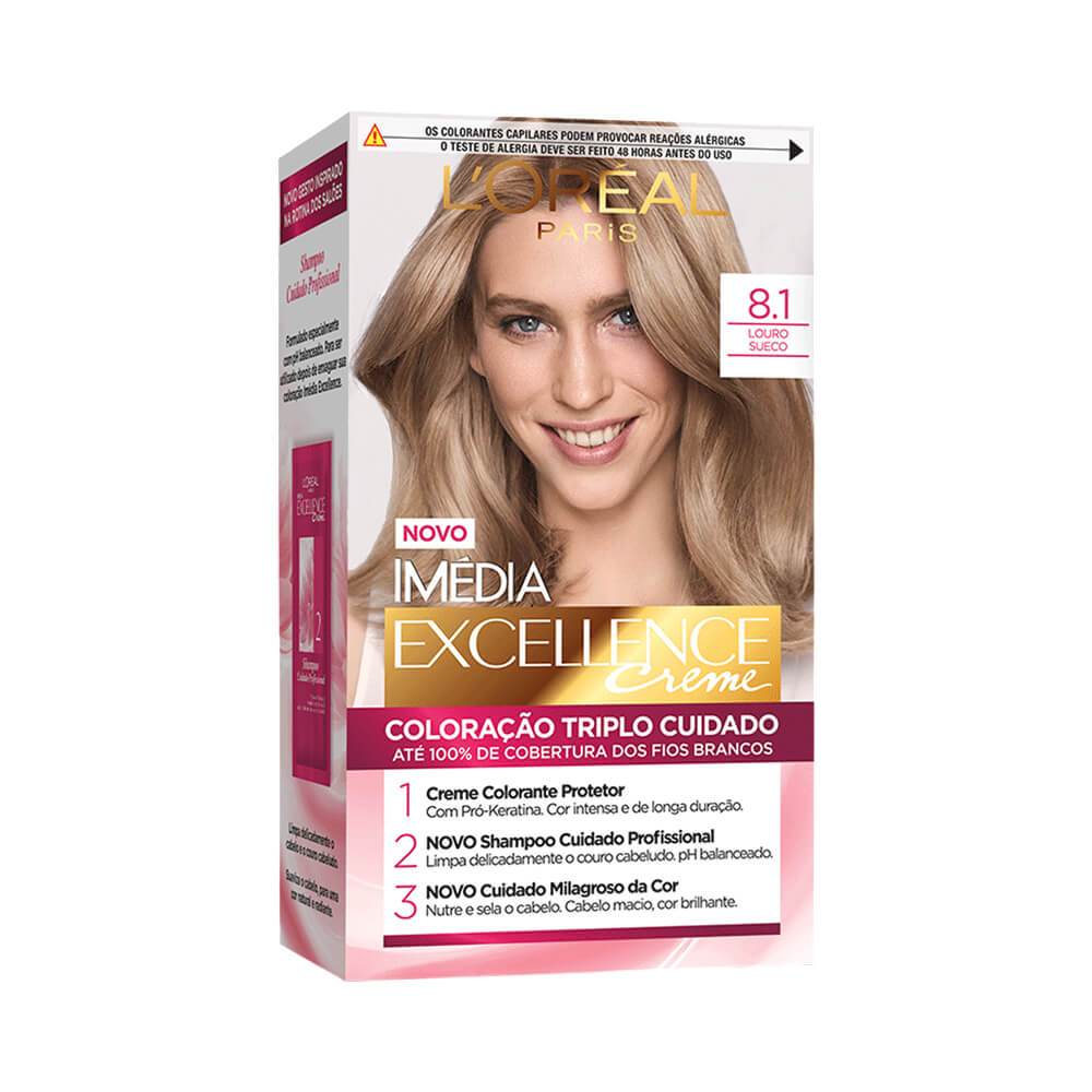 Coloração Imédia Excellence 8.1 Louro Sueco em Oferta na Shopee