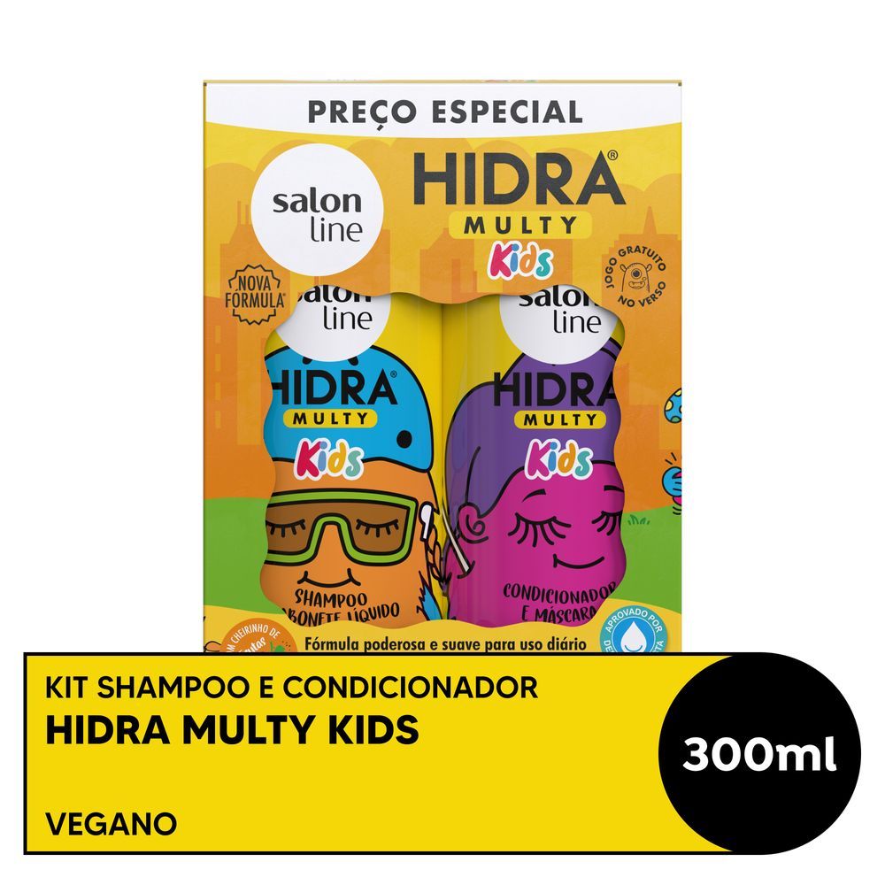 Kit Salon Line Shampoo + Condicionador Hidra Multy Kids 300ml em Oferta na Shopee