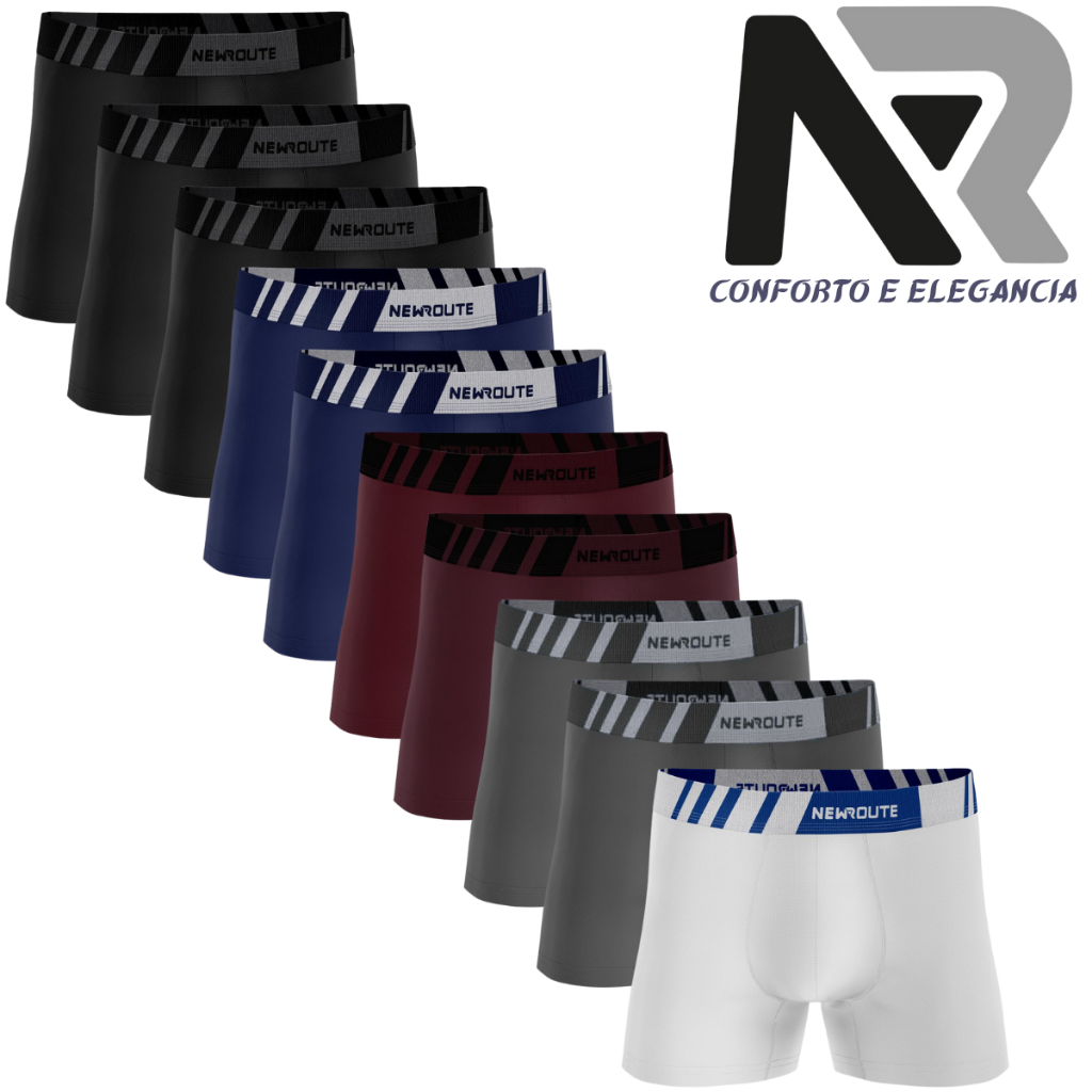 Kit 10 cuecas box boxer lisa Do P ao GG3 — imagem 2 de 2