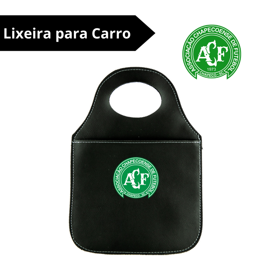 Lixeira Automotiva Porta Lixo Chapecoense Personalizado Couro Reforçado