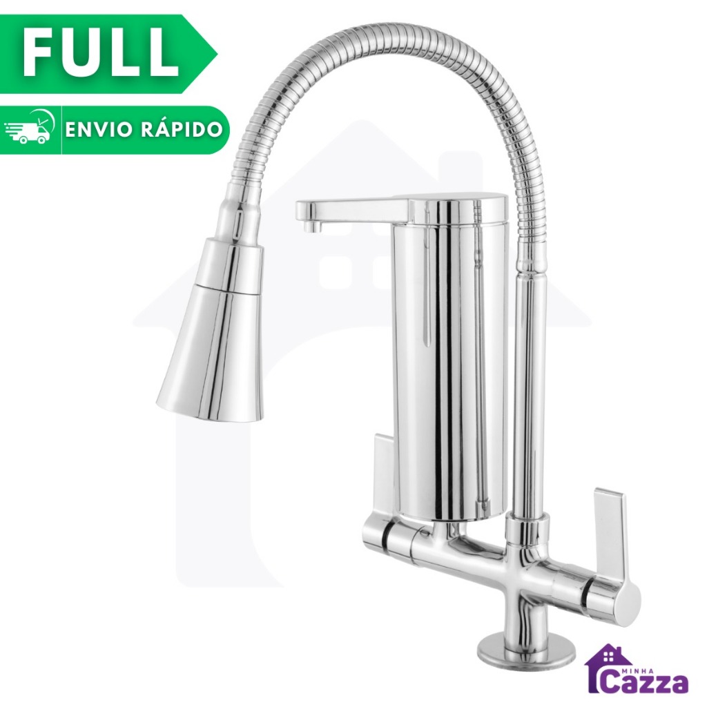 Torneira Cozinha Bancada Com Filtro Slim Flexível Gourmet Cromada Dupla Função Metal Inox Abs em Oferta na Shopee