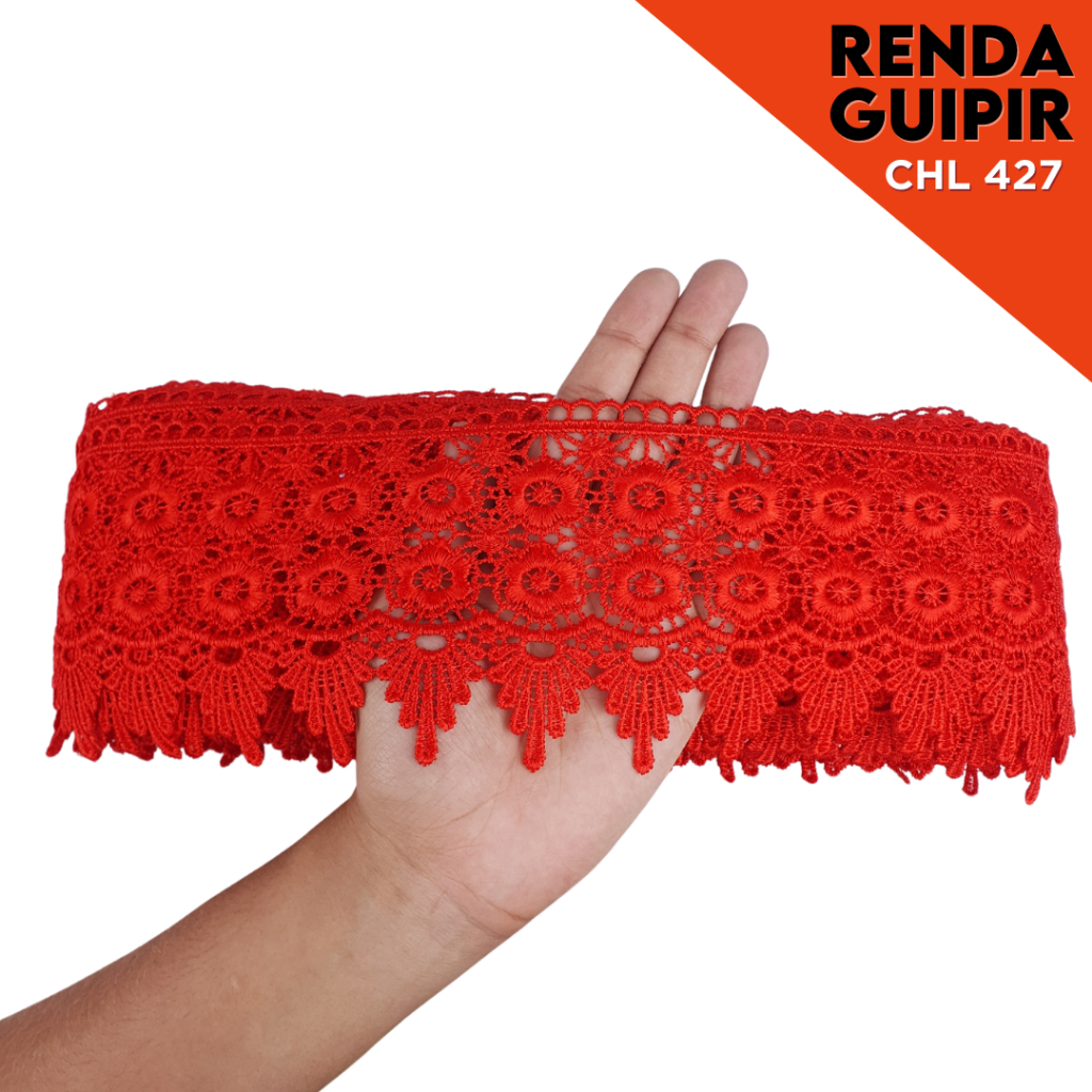 Renda Guipir 95mm Rolo com 13,7 Metros Acabamento Decorativo para Costura e Artesanato | CHL-427 |NL