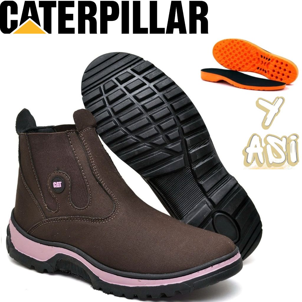 Bota Botinha Caterpillar Botina Feminina Texana Calce Fácil + Palmilha Ortopédica