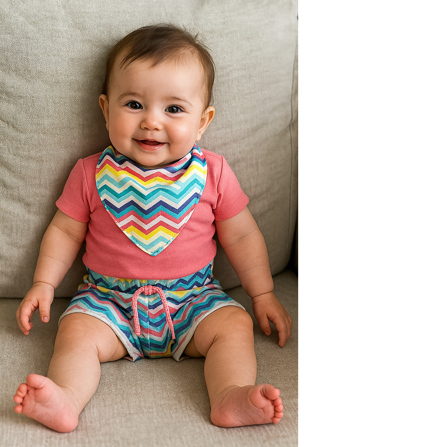 Conjunto infantil body - bandana - shorts - roupa verão-bebê