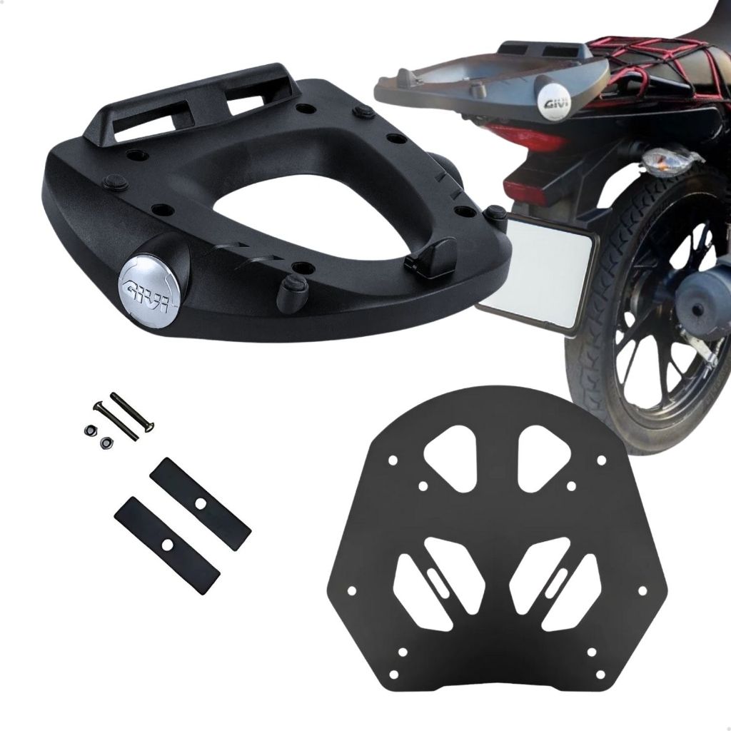 Base Givi Monolock e Chapa Fixação Universal M5m Para Baú parafusos