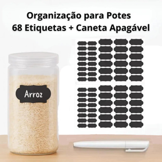 68 Etiquetas Adesivas Com Caneta Para Potes Temperos e Condimentos - Westing - By Bsmix em Oferta na Shopee