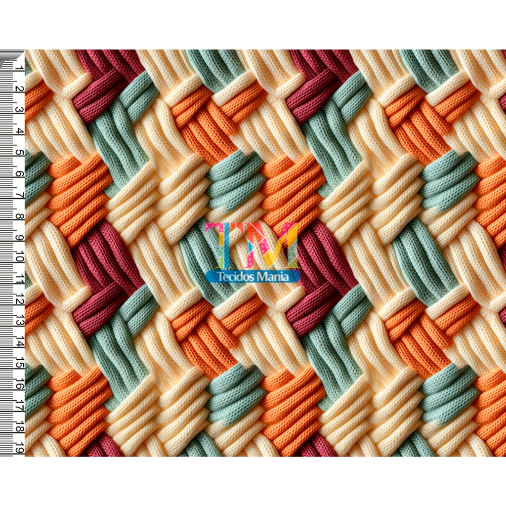 Tecido OXFORD estampado digital - Tramas - Tricô - Tiras - Bambu