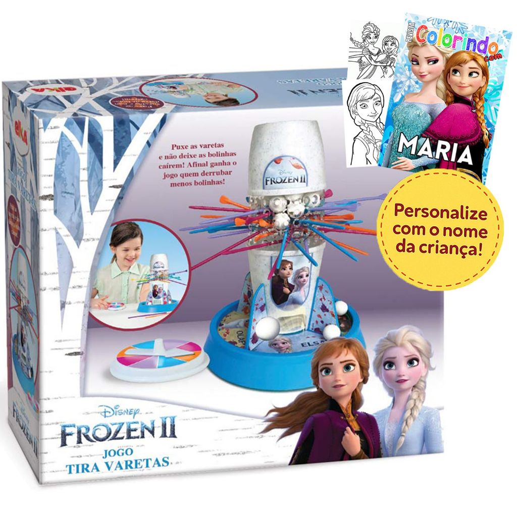 Jogo Tira Varetas Frozen 2 Série Jogos de Tabuleiro Brinquedos de Menino e Menina Elka
