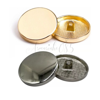 Botão Redondo Metal Dourado ou Prata Confecção Costura C/10 Unidades - Escolha o tamanho em Oferta na Shopee