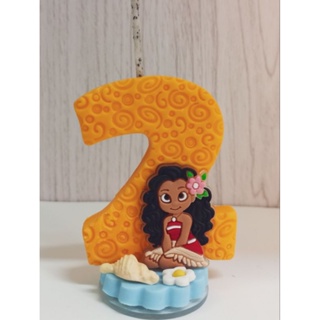 vela de aniversario moana |vela de biscuit |topo de bolo moana em Oferta na Shopee