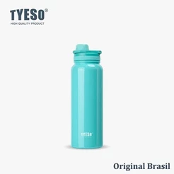TYESO Garrafa Térmica 750ml Colorida Aço Inoxidável Mantém Quente e Frio por Horas