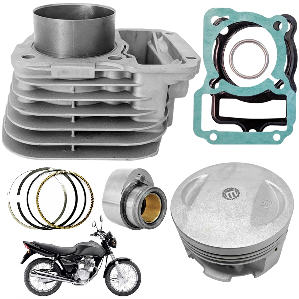Kit Cilindro 4mm P/ CG Titan 125 / Fan 125 ano 2002 a 2008 + Ressalto Comando Preparado