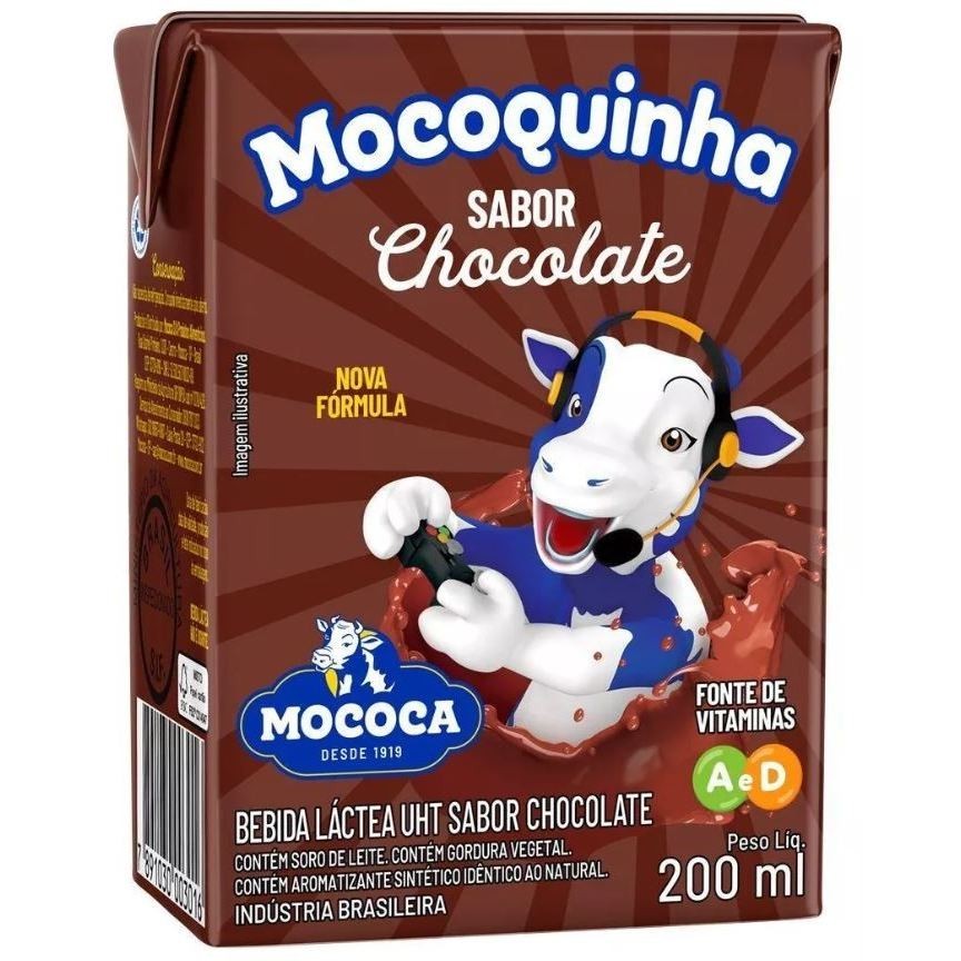 Todinho caixa fechada com 27 unidades Lácteas Chocolate Mocoquinha Mococa 200ml KG Utilidades