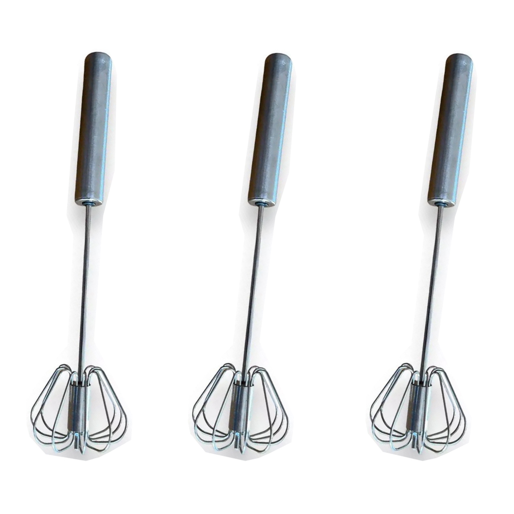 3 Batedores manual de aço tamanho 16cm misturado ovos fue claras giratório