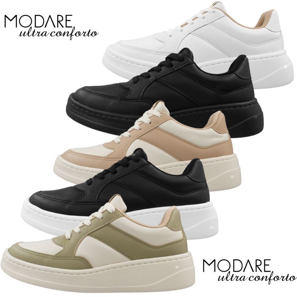 Tênis Feminino Plataforma Modare Ultraconforto Casual Dia Dia Tendência Oferta Original