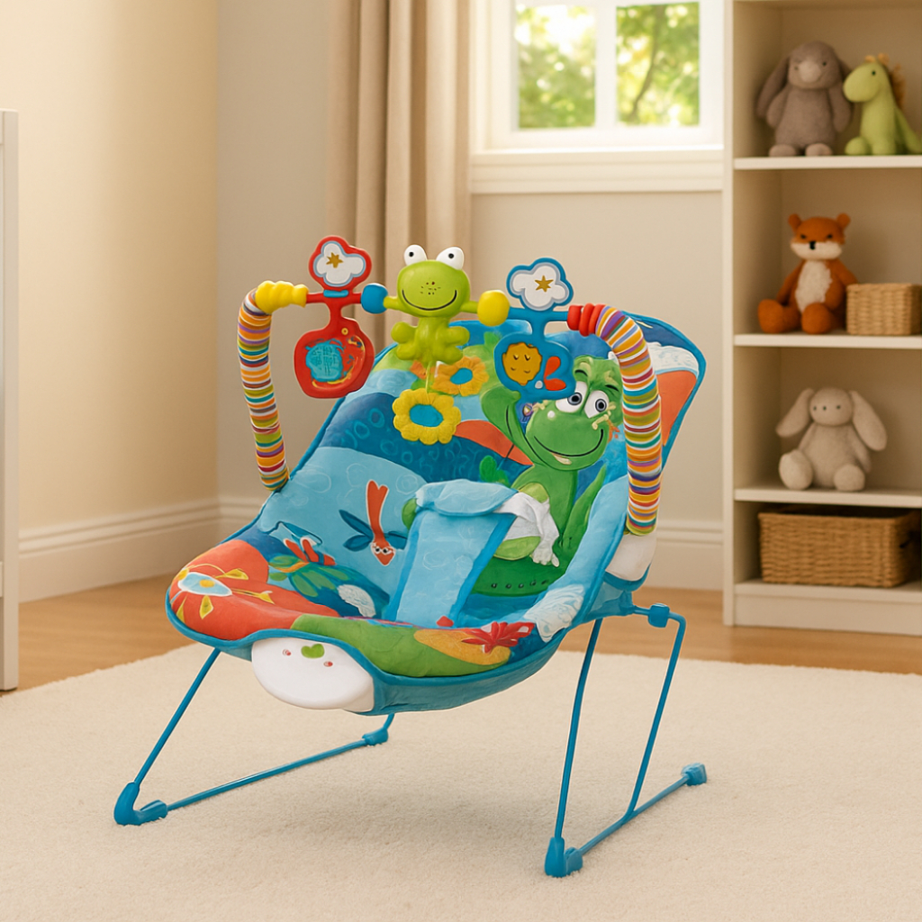 Cadeirinha de Balanço para Bebês Suporta até 11kg com Música e Cinto Ajustável em Oferta na Shopee