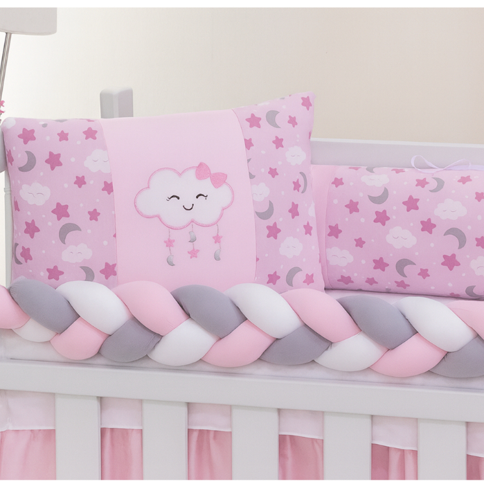 Kit Mini Berço Menina 6 Peças Completo Classic Com Saia De Berço - Pronta Entrega em Oferta na Shopee