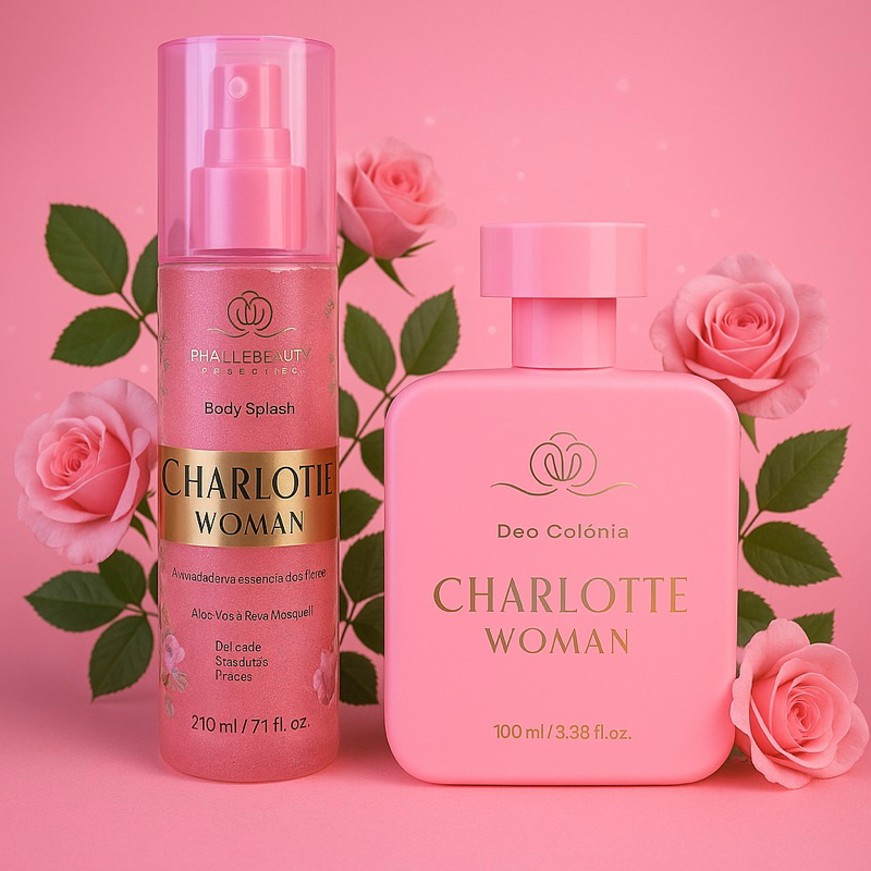 Kit Body Splash + Deo Colônia Charlotte Woman PhalleBeauty | Perfume Feminino