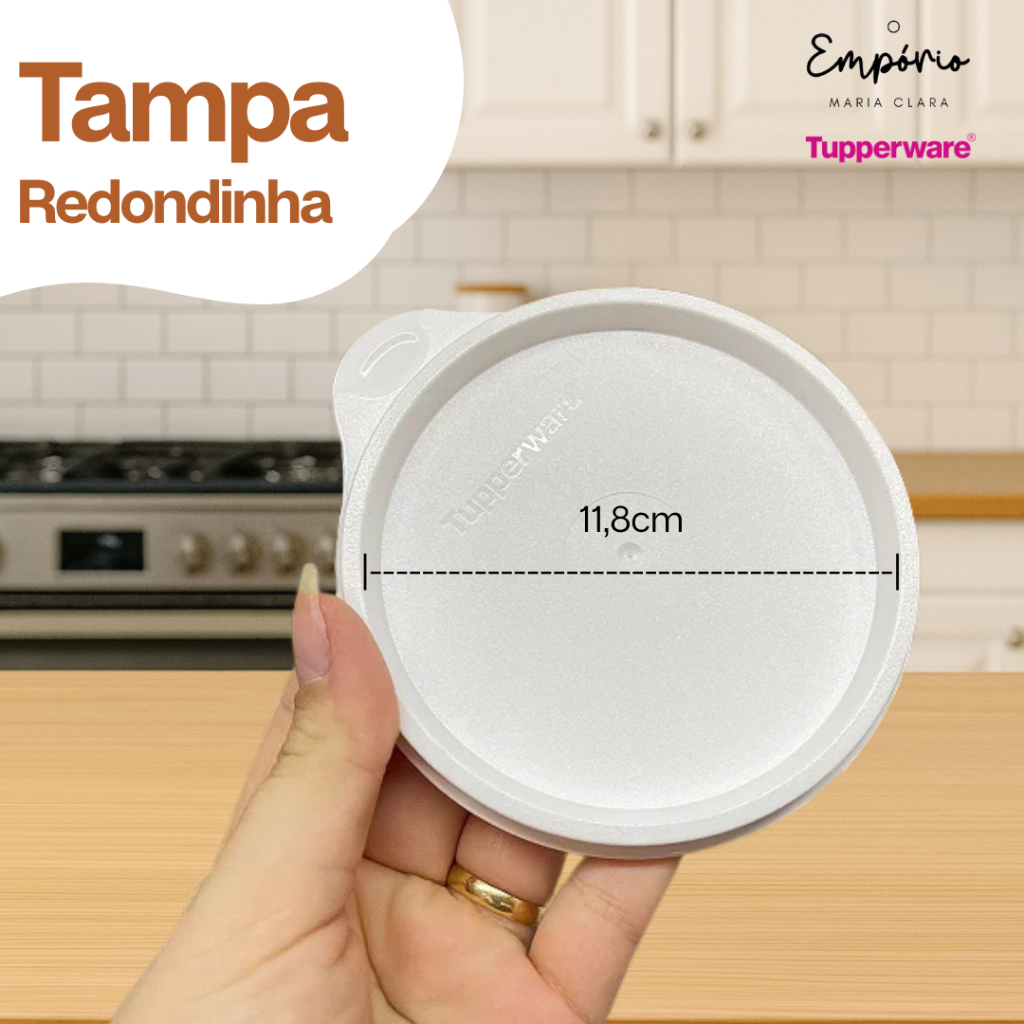 Tampa Da Redondinha 500ml Tupperware Branca ou preta