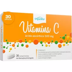 Vitamina C Equaliv Ácido Ascórbico 500mg Com 30 Comprimidos De Liberação Prolongada